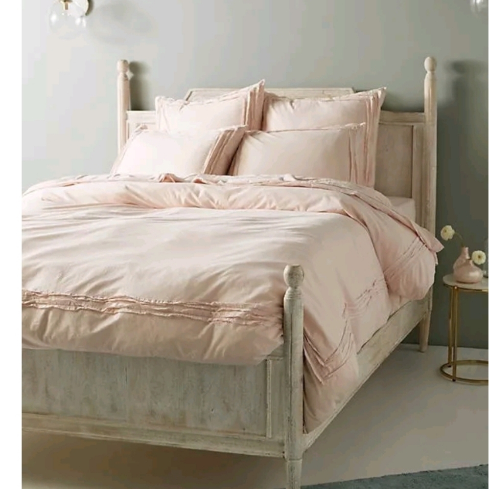 Anthropologie Washed Percale Joey King-sized pillow cases - blush pink - Picture 3 of 6